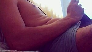 skinny guy's double masturbation compilation with huge cumshots and intense orgasm.