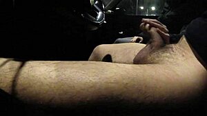 French street whore Misscreamy sucks big cock in public parking without condom and licks cum