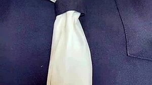 Japanese Babe in Sailor Uniform Teases with Buttplug