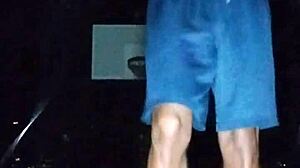 Skinny Athletic Girl Works Out in Park