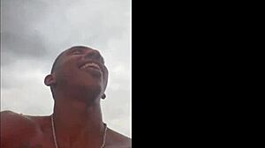 Milf cums from anal on beach