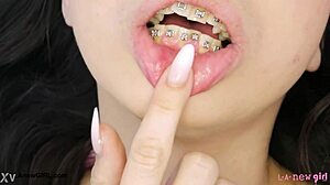 Asian teen model poses in photoshoot casting session.