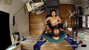 Guys, Raya Nguyen’s Backstage Petite Shaved Pussy Play is Risky Stuff!