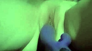 Fucking myself hard on my red leather couch real hard