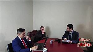 Milf Employee Sucks Everyone During Sofa Test