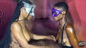 Two Sexy Slim Teens Play Before Hardcore Foursome With Big Black Dicks!