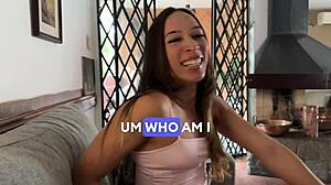 big-ass brazilian babe swallows in pov interview