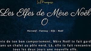 French elves engage in dirty talk during Christmas porn session.