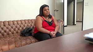 Ebony Peaches In Brutal Anal Casting With Interracial Pain