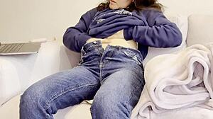 Wife of my best friend masturbates while I watch her orgasm