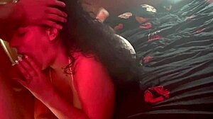 Wife teases guy while cuckold hubby masturbates 😏