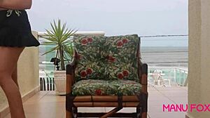 Manu fox caught masturbating at home in front of the beach - produção rubens badaró