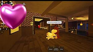 Snowbunny encounters rough monster BBC in virtual Roblox world