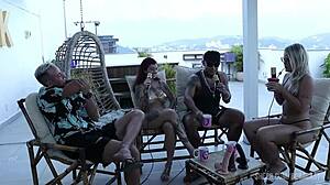 Beautiful blonde amateurs explore romantic BDSM sex in public compilation with handjob and old couple