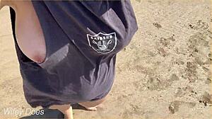 Wife Walks Fully Nude On Public Beach