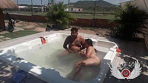 Public Sex in In-Laws Jacuzzi with Lover