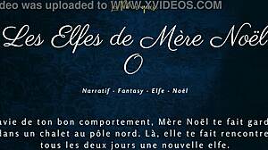 French elves engage in dirty talk during Christmas porn session.