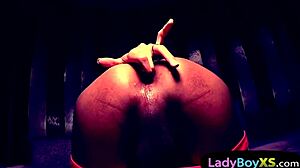 hot sporty ladyboy slut anal exercise