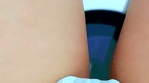 Pretty Girl Fingers Hairless Pink Pussy in Office Bathroom