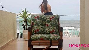 Manu fox caught masturbating at home in front of the beach - produção rubens badaró
