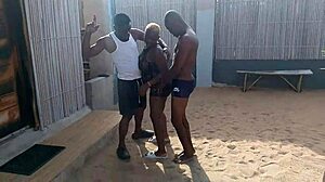 Wow, Me And My Friend Fucking That Big Boobs Girl On The Beach, So Juicy And Rough!