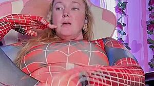 hey, wanna watch me play with my tight pussy as spider girl? got huge toys ready!