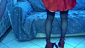 Ballerina's nylon self-pleasure ballet