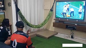 Soccer game between corinthians and flamengo turns into interracial domination and ass worshiping