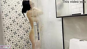 Brazilian slut with long hair and big ass wants to fuck after washing her pussy 😏