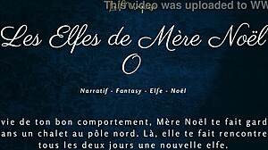 French elves engage in dirty talk during Christmas porn session.