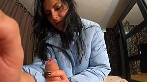 Milfycalla Overwhelmed by Cum on Sky Blue Jacket and White Pantyhose in Wild Roleplay