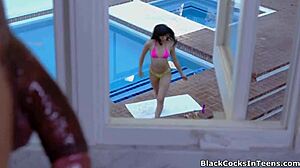 Bikini teen big black cocked in the bathroom
