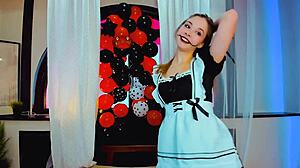 this little maid cums so hard on webcam