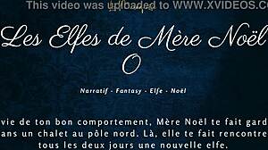 French elves engage in dirty talk during Christmas porn session.