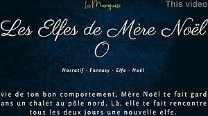 French elves engage in dirty talk during Christmas porn session.