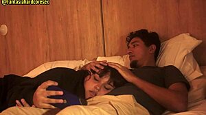 Mi hermanastra se atraganta con mi pene despues de ver una pelicula parte 1