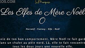French elves engage in dirty talk during Christmas porn session.