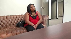 Ebony Peaches In Brutal Anal Casting With Interracial Pain