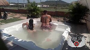 Public Sex in In-Laws Jacuzzi with Lover