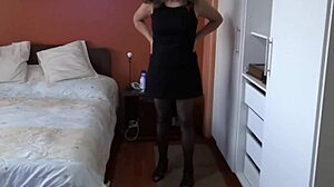 Horny Wife Masturbates Watching Stepson Jerk Off