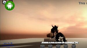 the roblox whore engages in sex, showing off her big ass