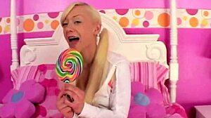 Lil Lexy Rubs Pussy With Lollipop For Orgasm