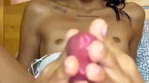 I came on the tiny 18+ feet of a pretty latina after a rough footjob with my big cock