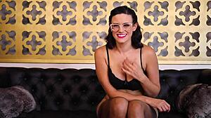 Femdom milfs make sissy lick ass in panties!