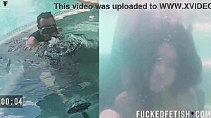Helen star submits underwater in pool with vibrator and oral sex