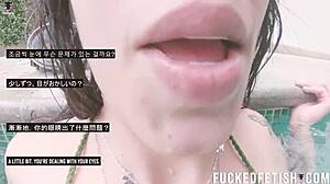 Helen star submits underwater in pool with vibrator and oral sex