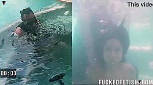 Helen star submits underwater in pool with vibrator and oral sex