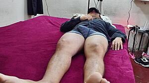 Naughty Blonde Student Plays with Uncle's Hard Cock