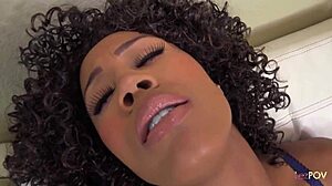 Toe sucking escalates to dildo ramming in interracial lesbian masturbation session