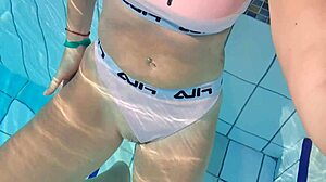 Public play with pussy in pool sexy extreme girl